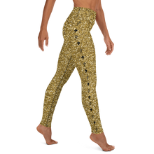 Load image into Gallery viewer, Gold Glitter Chakra High Waist Yoga Leggings