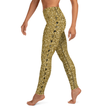 Load image into Gallery viewer, Gold Glitter Chakra High Waist Yoga Leggings