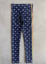 Load image into Gallery viewer, Navy Palm Tree Chakra Stripe Girls Leggings