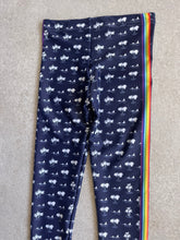 Load image into Gallery viewer, Navy Palm Tree Chakra Stripe Girls Leggings