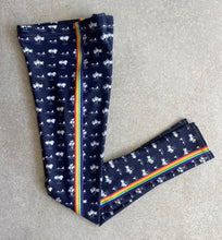 Load image into Gallery viewer, Navy Palm Tree Chakra Stripe Girls Leggings