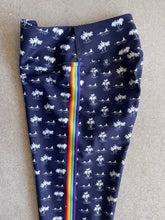 Load image into Gallery viewer, Navy Palm Tree Chakra Stripe High Waist Yoga Leggings