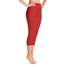 Load image into Gallery viewer, Red Triangle High Waist Yoga Capri Leggings