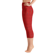 Load image into Gallery viewer, Red Triangle High Waist Yoga Capri Leggings
