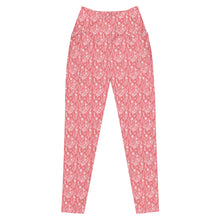 Load image into Gallery viewer, Peach Wildflower Crossover leggings with Pockets