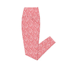 Load image into Gallery viewer, Peach Wildflower Crossover leggings with Pockets