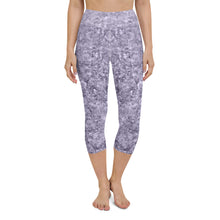 Load image into Gallery viewer, Purple Crystal High Waist Yoga Capri Leggings
