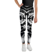 Load image into Gallery viewer, B+W Tie-Dye Girls Leggings