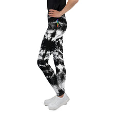 Load image into Gallery viewer, B+W Tie-Dye Girls Leggings