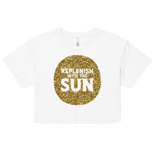 Load image into Gallery viewer, Gold Glitter Womens Crop Top Tee ☀️
