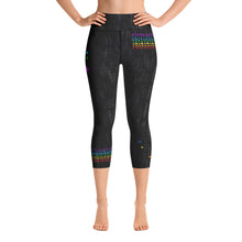 Load image into Gallery viewer, Black Chakra Stars High Waist Yoga Capri Leggings