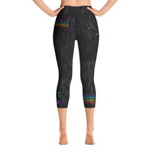 Load image into Gallery viewer, Black Chakra Stars High Waist Yoga Capri Leggings
