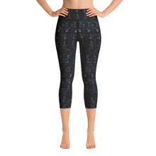 Load image into Gallery viewer, Black Herringbone High Waist Yoga Capri Leggings
