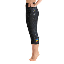 Load image into Gallery viewer, Black Herringbone High Waist Yoga Capri Leggings
