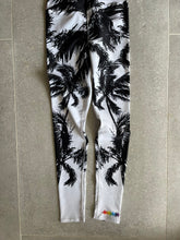 Load image into Gallery viewer, Black + White Palm Tree High Waist Yoga Leggings