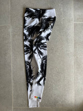 Load image into Gallery viewer, Black + White Palm Tree High Waist Yoga Leggings