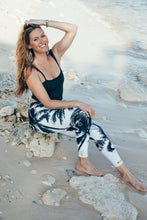 Load image into Gallery viewer, Black + White Palm Tree High Waist Yoga Leggings