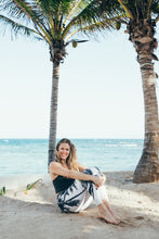 Load image into Gallery viewer, Black + White Palm Tree High Waist Yoga Leggings