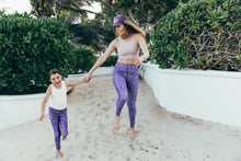 Load image into Gallery viewer, Purple Glitter High Waist Yoga Leggings
