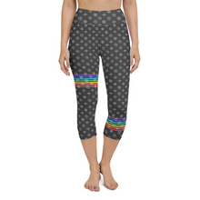 Load image into Gallery viewer, Black Chakra Snowflakes High Waist Yoga Capri Leggings
