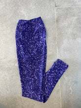 Load image into Gallery viewer, Purple Glitter High Waist Yoga Leggings
