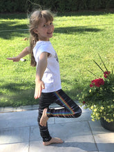 Load image into Gallery viewer, Black Chakra Stripes Girl Leggings