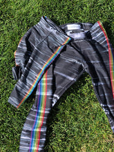 Load image into Gallery viewer, Black Chakra Stripes Girl Leggings