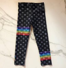 Load image into Gallery viewer, Black Chakra Snowflakes Girls Leggings