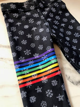 Load image into Gallery viewer, Black Chakra Snowflakes Girls Leggings