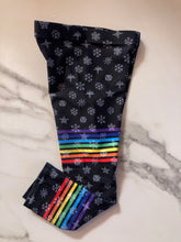 Load image into Gallery viewer, Black Chakra Snowflakes Girls Leggings