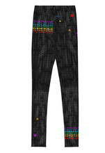 Load image into Gallery viewer, Black Chakra Stars Girls Leggings