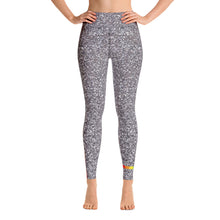 Load image into Gallery viewer, Silver Glitter High Waist Yoga Leggings
