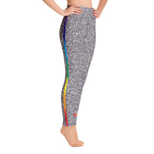 Load image into Gallery viewer, Silver Glitter High Waist Yoga Leggings