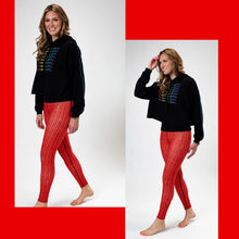 Load image into Gallery viewer, Red Triangle High Waist Yoga Leggings
