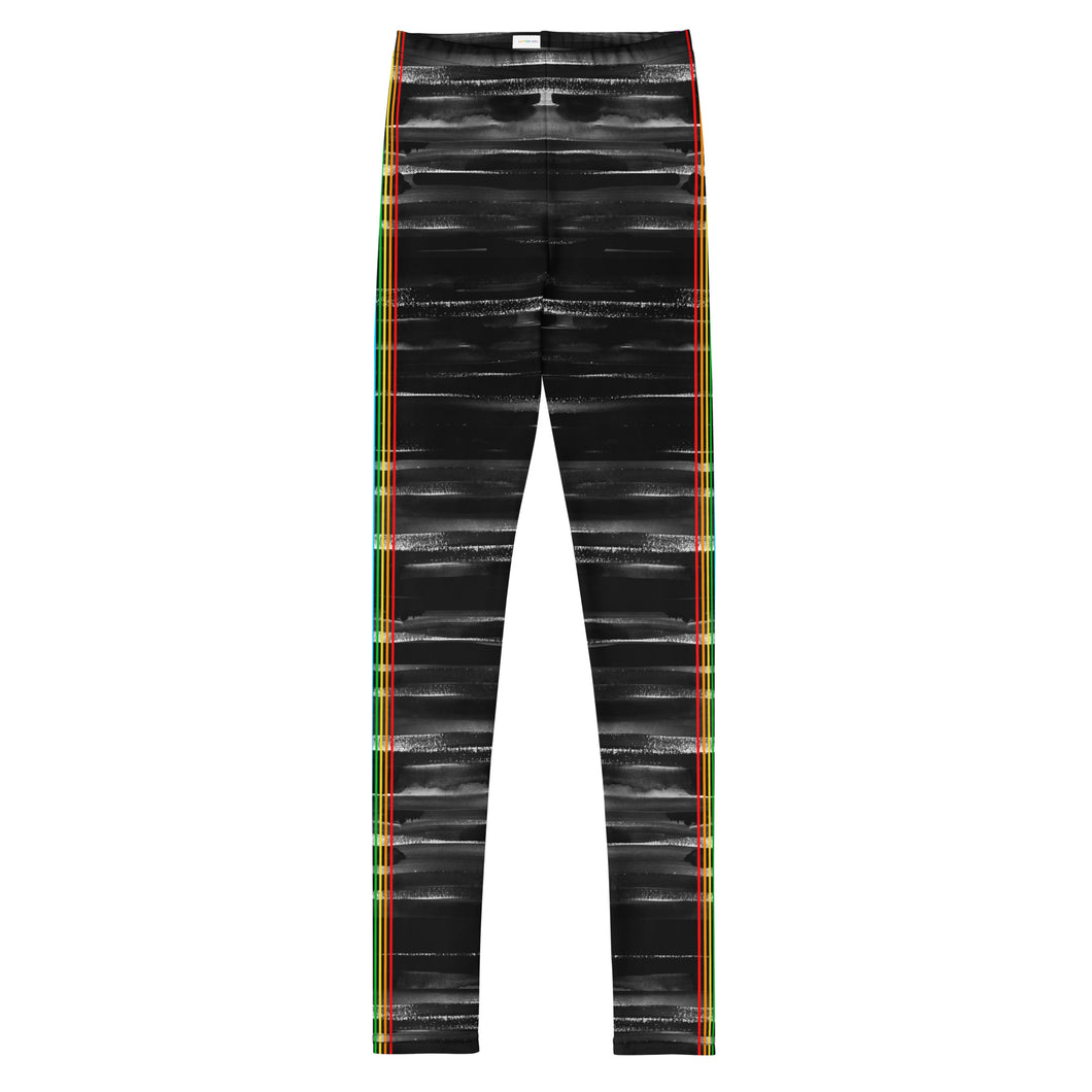 Black Chakra Stripes Girl Leggings