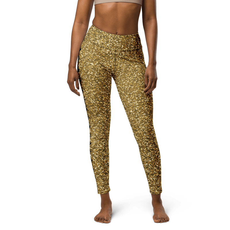 Gold Glitter Chakra High Waist Yoga Leggings The Chakra Girl