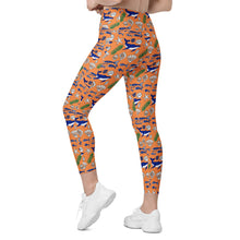 Load image into Gallery viewer, Whale Recycled Crossover leggings with pockets
