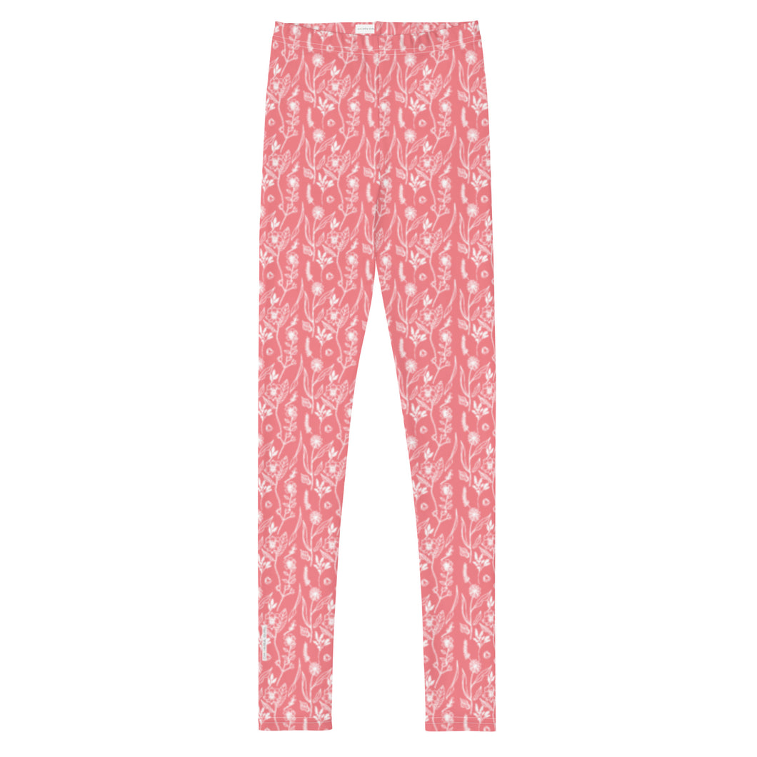 Peach Wildflower Girls Leggings