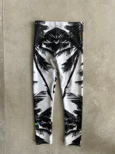 Load image into Gallery viewer, Black + White Palm Tree Girls Leggings
