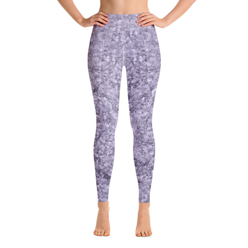Purple Crystal High Waist Yoga Leggings